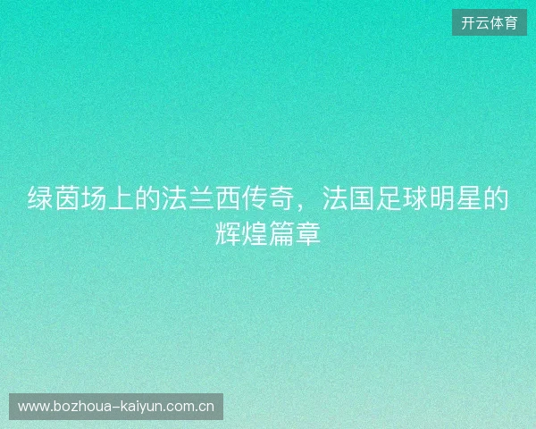 绿茵场上的法兰西传奇，法国足球明星的辉煌篇章